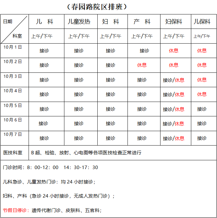 医院妇科周末休息情况解析