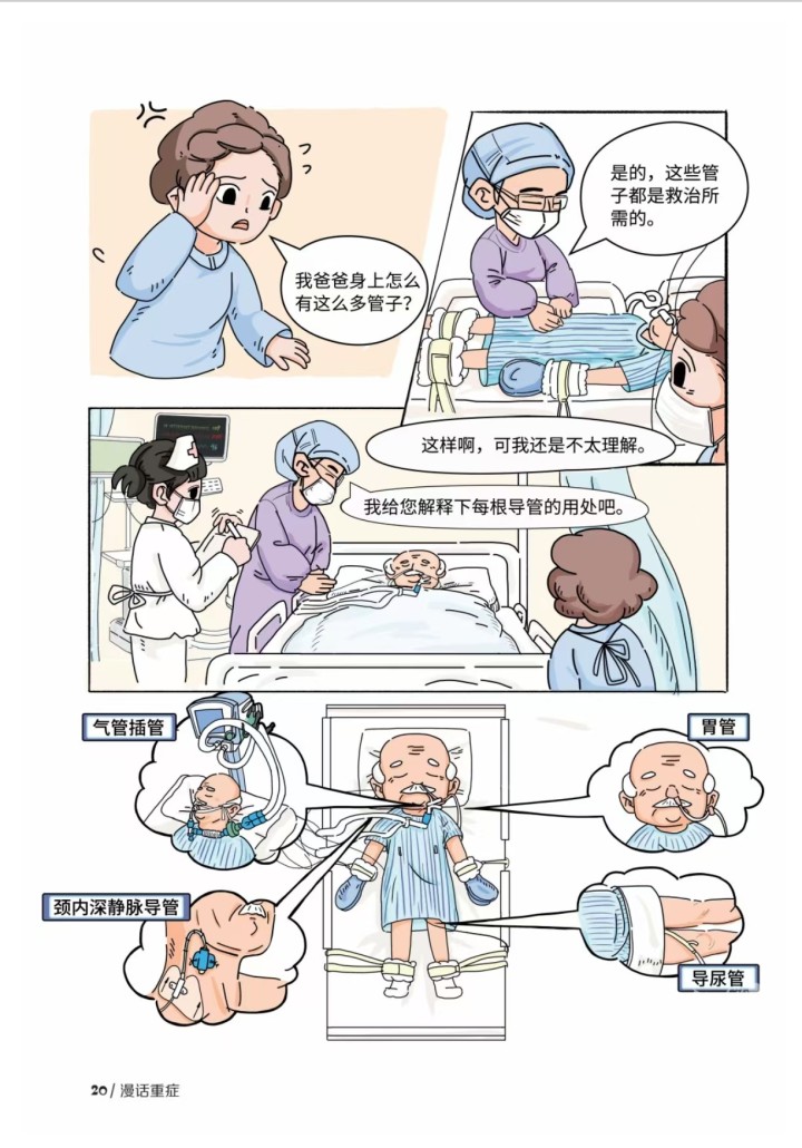 医院病床的温馨卡通之旅，从现实到童趣的奇妙转换